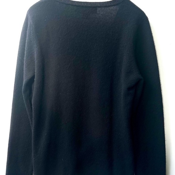 Ply Cashmere 100% Cashmere Black V-necklace sweater, size L - Picture 2 of 6